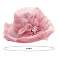 thumbnail image 6 of Yesbay Women Top Hat Elegant Organza Flower Hat Wide Brim Outdoor Beach Hat Foldable Sun Hat Evening Party Banquet Clothing Accessories, 6 of 8