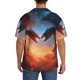 thumbnail image 3 of Balery Red And Blue Fire Cloud Dragon Camisa Casual de Manga Corta con Botones para Hombre, Texturizada, Estilo Cubano, para Playa, Verano-Large, 3 of 5
