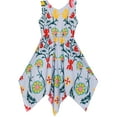 thumbnail image 4 of Girls Dress Flower Print Hanky Hem With Necklace 7, 4 of 7
