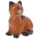 thumbnail image 3 of Cat Figurines Wooden Carving Statue Chocolate Color Solid Wood Home Decor for Decoration, 3 of 4