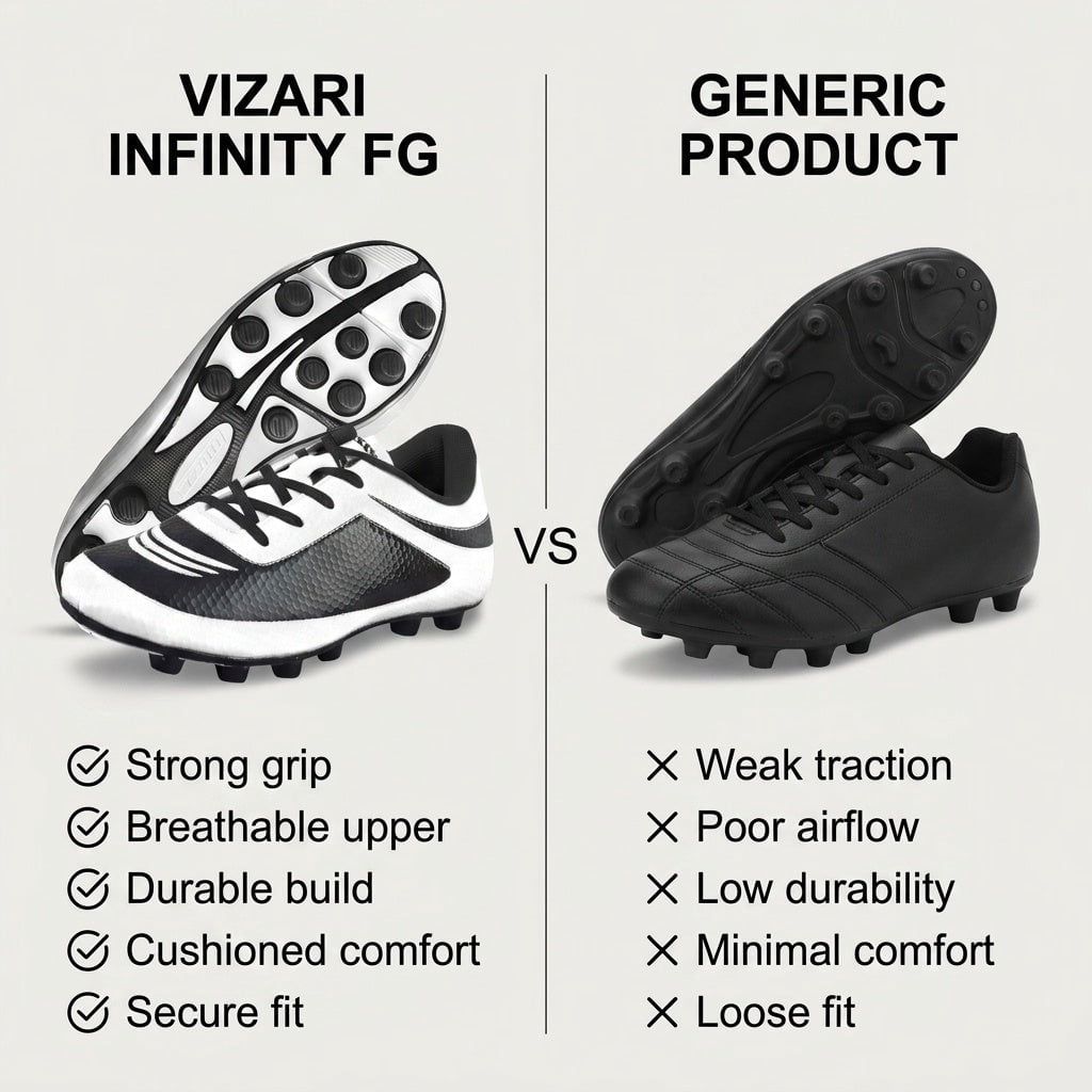 &nbsp;Vizari USA Infinity Soccer Cleats for Kids – Lightweight, Durable Youth Firm Ground Soccer Shoes for Boys and Girls - White Black, 11.5