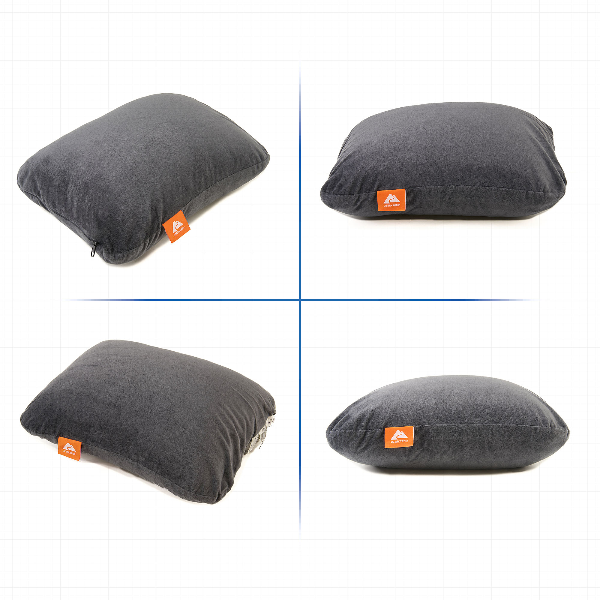 Ozark Trail Dark Grey Memory Foam Camping Pillow for Adults