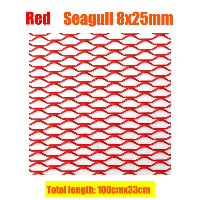 100x33cm Aluminium Racing Car Bumper Grille Grill Mesh Net Vent Black Silver Red Blue Tuning Universal Protector Home Garden