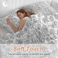 thumbnail image 4 of 3 Piece Gray Flowers Duvet Cover Set California King,Microfiber Comforter/Quilt Cover with Corner Ties and 2 Pillowcases,Farmhouse Pastoral Vintage Plants Branches Soft Bedding with Zipper Closure, 4 of 8