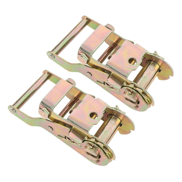 2PCS Ratchet Tie Down Buckle 1.5 Inch Carbon Steel 2500KGS Tensile Force Strapping Belt Ratchet Tensioner