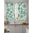 thumbnail image 4 of Sheer Curtains 63 inches Long, Abstract Paisley Pattern Vintage Green Ethnic Floral Light Filtering Sheer Window Curtains Rod Pocket Voile Drapes for Bedroom Living Room, 52"W x 63"L 2 Panels, 4 of 7