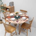 thumbnail image 4 of Retro Geometric Round Tablecloths Elastic Edged Tribal Navajo Triangular Square Boho Style Washable Reusable Tablecloths for Kitchen Picnic Party 40-44 inch, 4 of 6