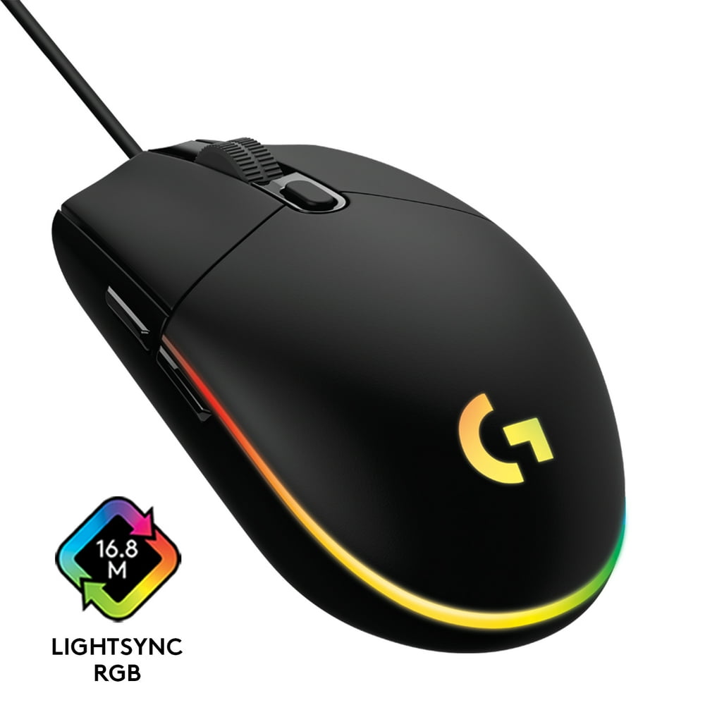 Logitech G203 Lightsync Mouse Home Rechargeable Optical USB Gaming Mice With Logitech G G203 LIGHTSYNC Wired Gaming MouseLogitech G, Black, 1 Pack