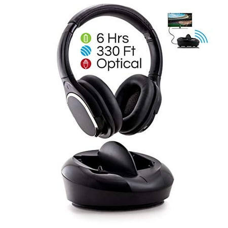 - Wireless TV Headphones with Charging Dock | Over-Ear RF TV Headset | 2.4GHz Transmitter + 330 ft. Max Signal Range |Light Wei