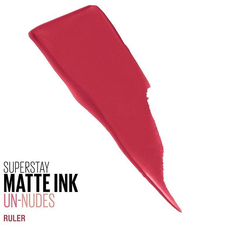Matte Lipstick, 2 Ink Pack of Maybelline SuperStay Liquid Ruler, Un-nude