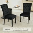 thumbnail image 5 of Foredo Velvet Dining Chairs, Modern Upholstered Dining Room Chair, Side Chairs with Button Tufting and Nailhead Trim for Kitchen Dining Room, Set of 2, Black, 5 of 7