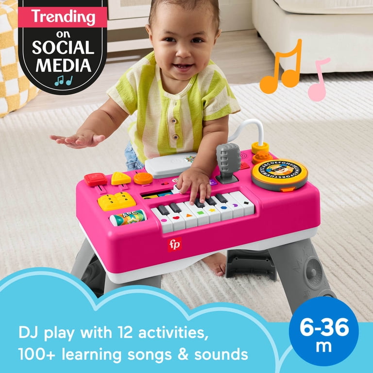 Fisher-Price Laugh & Learn Mix & Learn DJ Table, Pink Musical