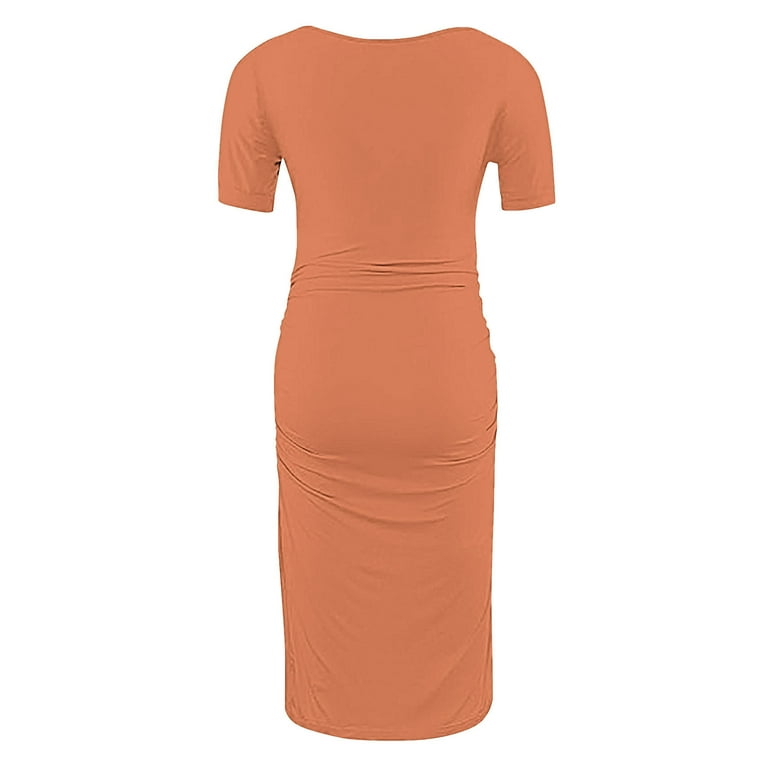 orange pregnancy dress Victoria Maternity Photoshoot Gown