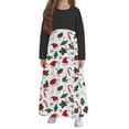 thumbnail image 4 of Little Toddler Girl Red Christmas Dress Cotton Long Sleeve Party Outfit White 4-5 Years, 4 of 6