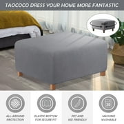 TAOCOCO Ottoman Cover Rectangular Storage Ottoman Slipcovers Stretch Footrest Stool Protect Covers Light Gray