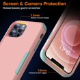 thumbnail image 2 of Compatible with iPhone 12 Pro Max Case, [10 FT Military Grade Drop Protection] [3 in 1 Heavy Duty] Anti-Slip Shockproof Full Body Protective Frosted Phone Case for iPhone 12 Pro Max - Pink/Mint, 2 of 13