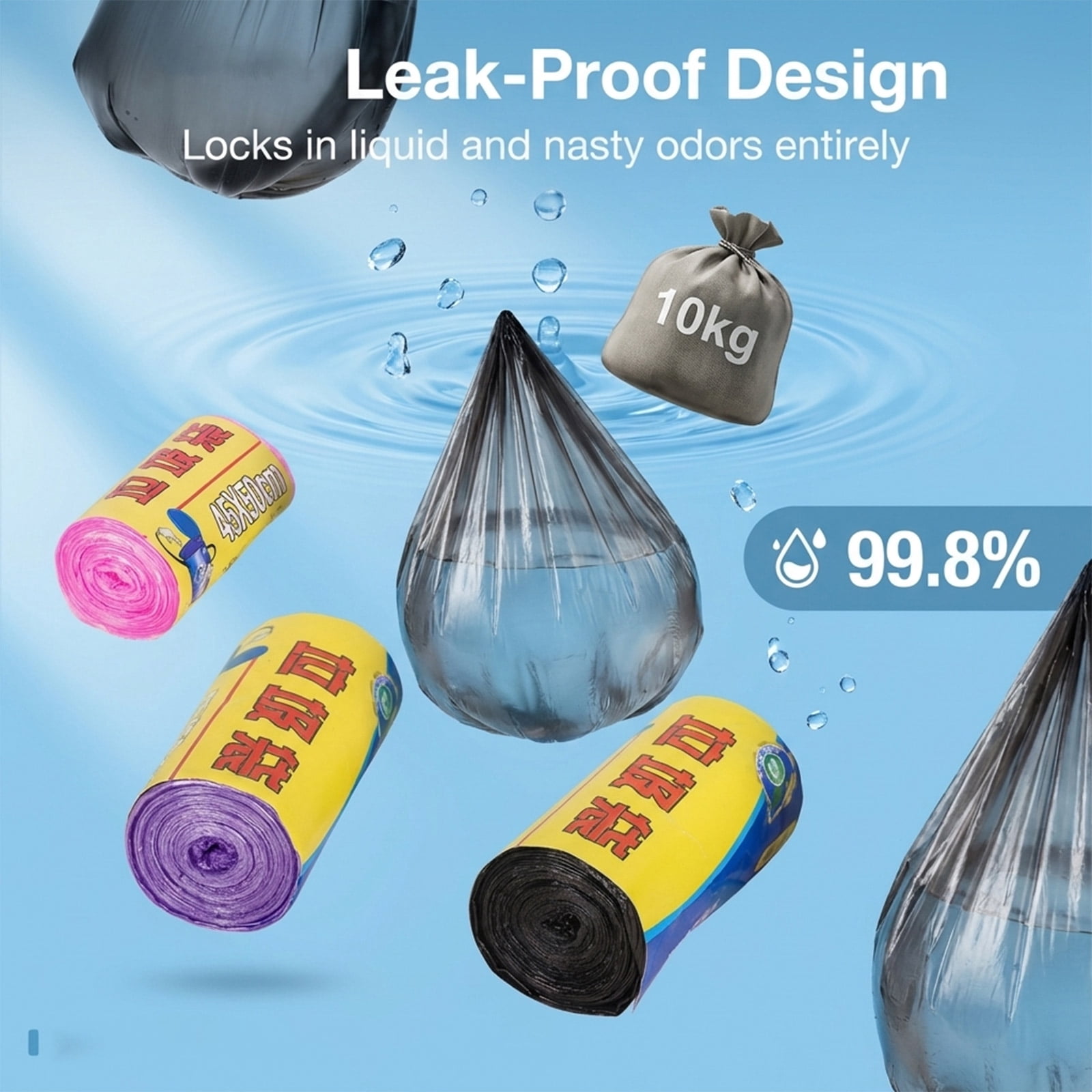 Large Black Trash Bags (Purple), Extra Strong & Tear Resistant Heavy-Duty Garbage Bags for Outdoor Use, Ideal for Lawn & Yard