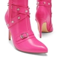 thumbnail image 2 of DREAM PAIRS Women's Metallic Stiletto Heeled Knee High Boots Sexy Fashion Pointed Toe Dress Boots with Stud and Zipper Tassel, 2 of 7