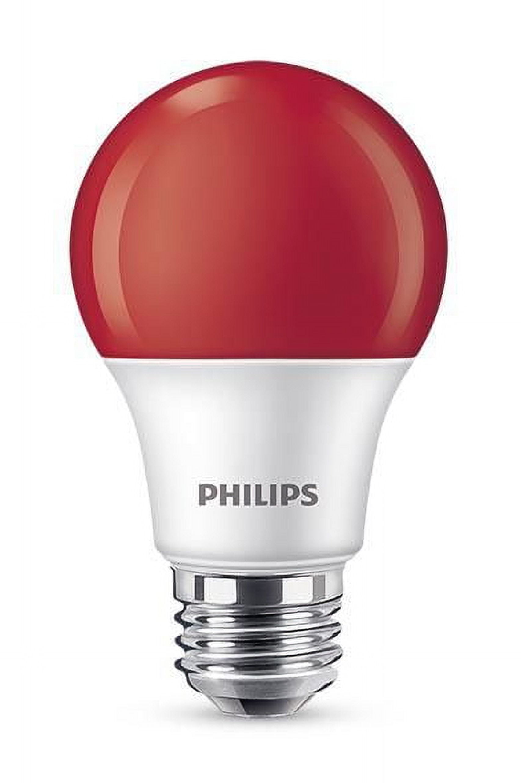 Philips LED 60W A19 E26 8W A-Line Light Bulb, Red