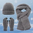 thumbnail image 2 of HNMKIU Winter Warm Lined Knitted Scarf Hat for Adults Cold Weather Outdoor Activities winter hats for women with Ear Protection 01_Grey,One Size, 2 of 4