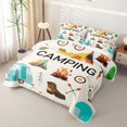 thumbnail image 3 of Erosebridal Cartoon Camping Theme Twin Quilt Set, Camper Arrow Bonfire Twin Coverlet Set, 2pcs 1 Bedspread and 1 Pillowcase, 3 of 7