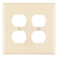 thumbnail image 1 of Placa de pared Leviton, 2 elementos, 2 dúplex, nailon Midway, color almendra claro, 1 of 2