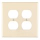 thumbnail image 1 of Placa de pared Leviton, 2 elementos, 2 dúplex, nailon Midway, color almendra claro, 1 of 2