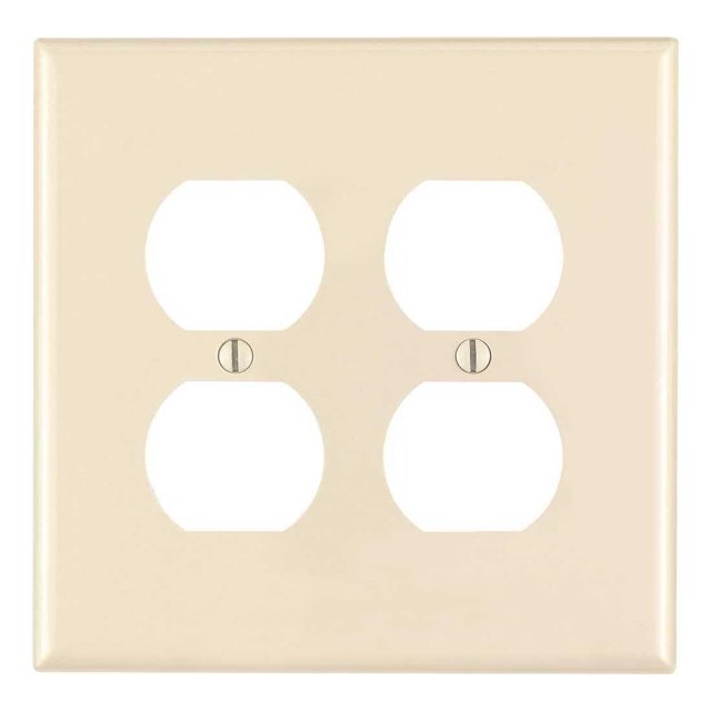 Placa de pared Leviton, 2 elementos, 2 dúplex, nailon Midway, color almendra claro