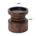 thumbnail image 2 of Mainstays Decorative Wood Pillar Candleholder, Dark Brown, 4", 2 of 7