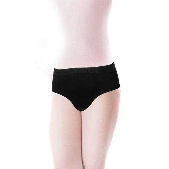 Worgeous Dance Underwear High Cut Ballets Briefs Dance Panties Seamless Tan Gymnastic Underwear Short Pants For Women And Girls Black
