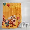 thumbnail image 4 of Happy New Year Small Stall Shower Curtain, Waterproof Shower Curtains for Bathroom, Spring Festival Red Yellow Dragon Dance Washable Fabric Bath Curtain for Bathtub Decoration with Hooks 36x72 Inches, 4 of 9