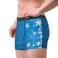thumbnail image 2 of Sikiie Blue Christmas Print Men's Boxer Briefs, Elastic Waistband Boxer Briefs Leggings-Medium, 2 of 5