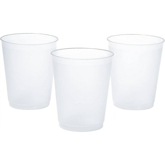 Fun Express 50 Pieces 16 oz. Clear Frosted Plastic Cups