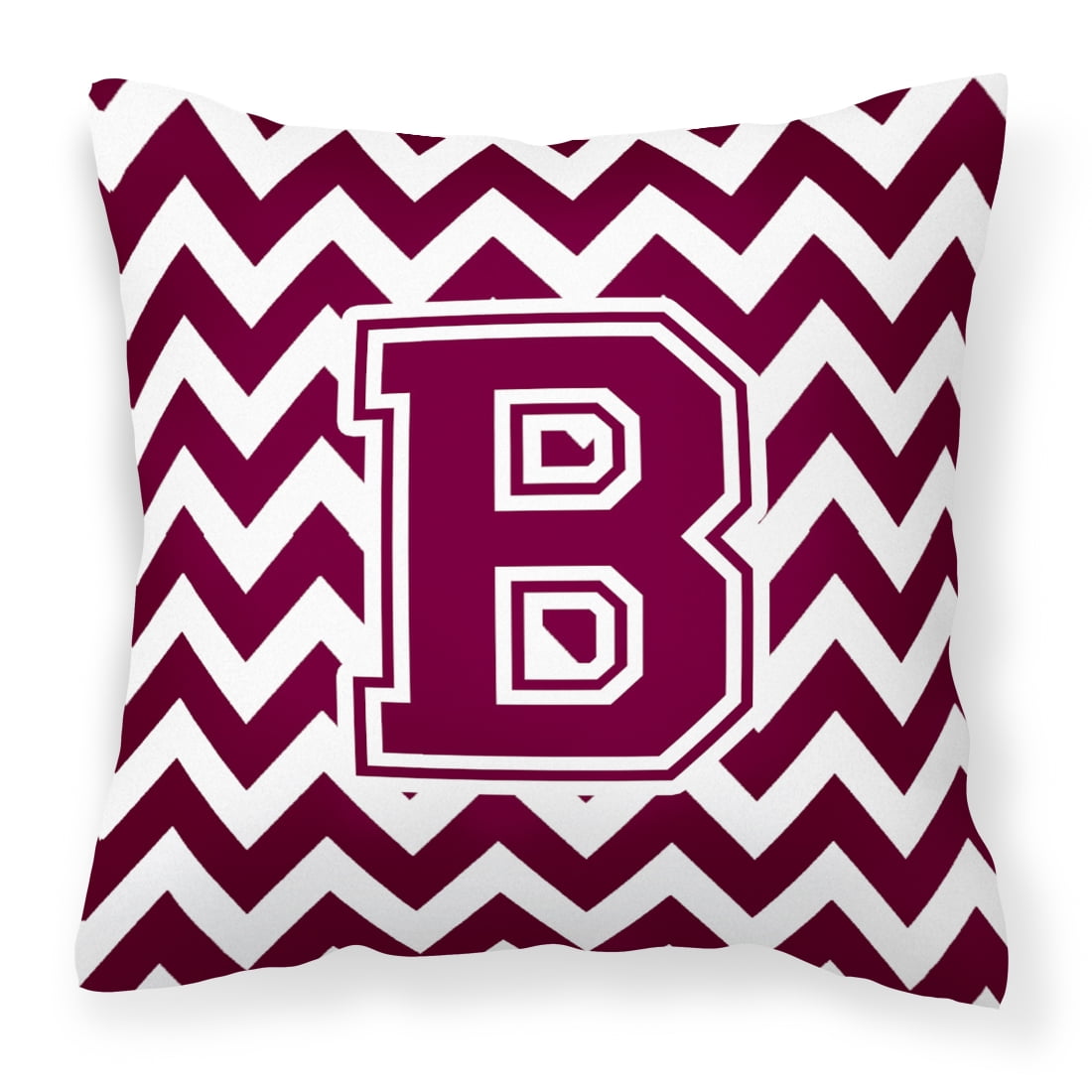 Letter B Chevron Maroon and White Fabric Decorative Pillow - Walmart ...