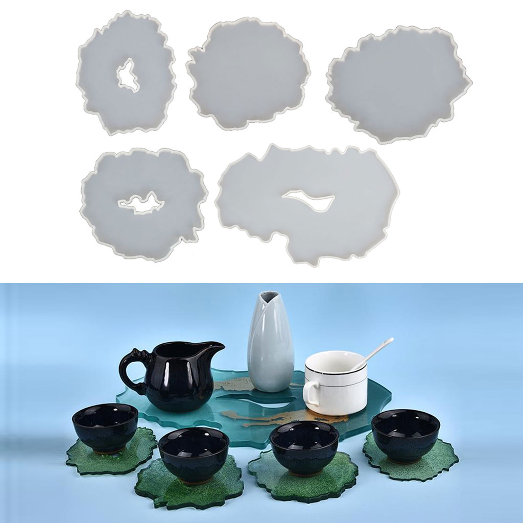 WINDLAND DIY Coasters Shape Epoxy Silicone Mold Coasters Shape Resin Casting Mold for Children Handmade Art Crafts Tool Durable