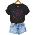 thumbnail image 7 of Mifsaly Independence Day Cotton Top Women Fireworks Print Crewneck Short Sleeve T-Shirt 4Th of July Celebration Patriotic Tees XXL, 7 of 7