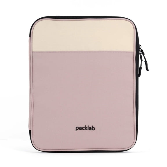 packlab Cream & Pink iPad Sleeve Case for 11 Inch Tablets – Slim Zippered Tablet Case with Padded Protection and Organizer Pockets