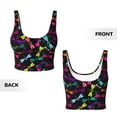 thumbnail image 5 of Fotbe Colorful Dragonflies Pattern Womens' Sports Bra Longline Wirefree Padded with Medium Support Sports Moisture-Wicking Workou Vest,Tank Top-XX-Large, 5 of 7