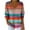 Multicolor, variant on Womens Lightweight V Neck Sweaters Multicolor Striped Long Sleeve Pullover Loose Casual Rainbow Plus Size Tops (XL, Yellow)