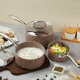 thumbnail image 3 of HLAFRG 3 Quart Saucepan with Lid, Small Non stick Pot with Lid, Induction Pot, Ergonomic Stainless Steel Handle, Oven Safe, Brown Soup Pot, 3 of 5