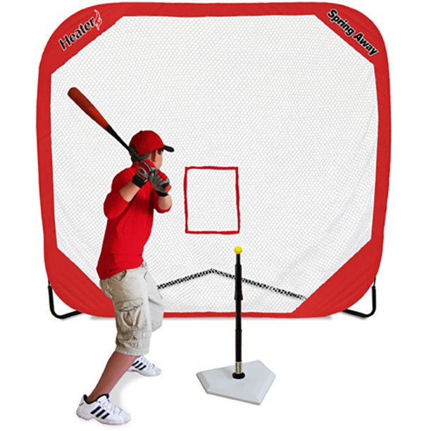 Heater Sports Spring Away Batting Tee & PopUp Net Combo