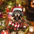 thumbnail image 6 of Holloyiver Christmas Ornament, Funny Dog Christmas Tree Ornament, Dachshund Christmas Decorations, Dog Lovers Gift Idea Xmas Decor, Dachshund Ornaments for Christmas Tree Car Backpacks, 6 of 7