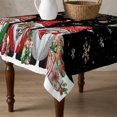 thumbnail image 4 of Black Gnomes Christmas Table Cloth Waterproof Tablecloths, Xmas Ball Gifts Snowflake Tablecloth Dining Table Cover for Kitchen Party Tabletop Outdoor, Square Tablecloth 60x60 Inch, 4 of 9