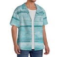 thumbnail image 2 of Kdxio Men's Hawaiian Shirt for Men Short Sleeve Shirt Teal Turquoise Wood Summer Casual Holiday Beach Button Down T-Shirts, 2 of 5