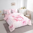 thumbnail image 3 of Castle Fairy Bowknot Personalized Initial S Twin Bedding Sets,Pink Bedding Comforter Set, 3 of 8