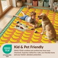 thumbnail image 4 of Design&I 9'x12' Washable Area Rug Giant Skid-Resistant Funky Grid Motif Vintage Border Bold Retro Stripe Fruit Banana Flowing Dynamic for Great Room, Large Living, 4 of 7