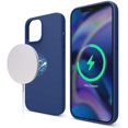 thumbnail image 1 of IBAOLEA Magnetic Silicone Case Compatible with iPhone 12 Pro Max 6.7 Inch - Premium Liquid Silicone, Built-in Magnets, Compatible with All MagSafe Accessories (Navy Blue), 1 of 9