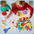 thumbnail image 7 of sixwipe Fine Motor Skills Toys for Early Sensory Education Color Sorting Matching Counting Training, Includes 12 Sorting Bowls, Assorted Tweezers, and 120 Colorful Plush Balls, 7 of 7