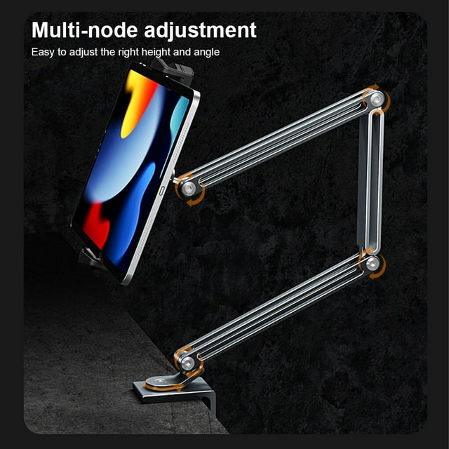 Support de Téléphone Réglable en Alliage d'Aluminium Support TV Portable Réutilisable pour Maison Dortoir Tablette Lit Support pour Tablettes Ordinateur Portable Argent