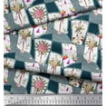 thumbnail image 3 of Soimoi Japan Crepe Satin Fabric Leaves & Flower Floral Print Sewing Fabric Yard 42 Inch Wide, 3 of 3